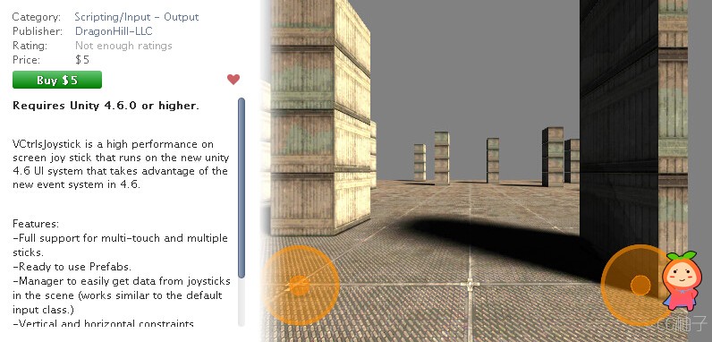 VCtrlsJoystick unity3d asset unity3d下载 unity编辑器