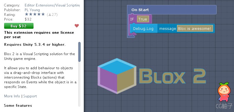 Blox Visual Scripting 2.3.3 unity3d asset unity编辑器资源 unity论坛