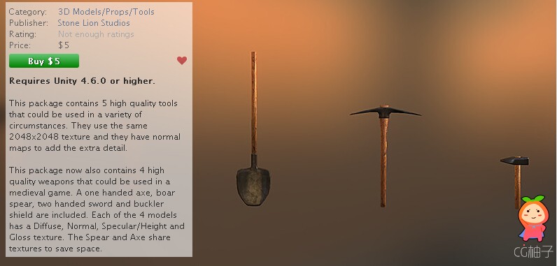 Medieval Tools 1.2 unity3d asset U3D模型下载 unity插件下载