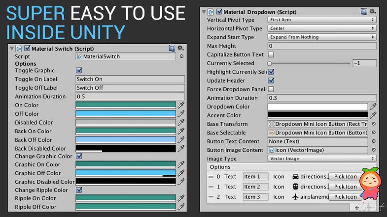MaterialUI 1.1.3 unity3d asset unity编辑器下载 unity插件下载