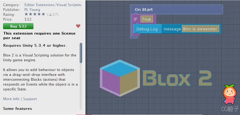 Blox Visual Scripting 3.0.2 unity3d asset unity编辑器下载 unity官网资源