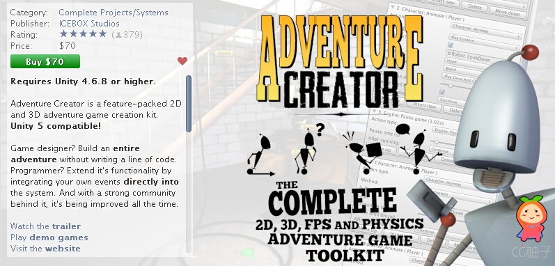 Adventure Creator 1.51g unity3d asset unity插件下载 unity官网