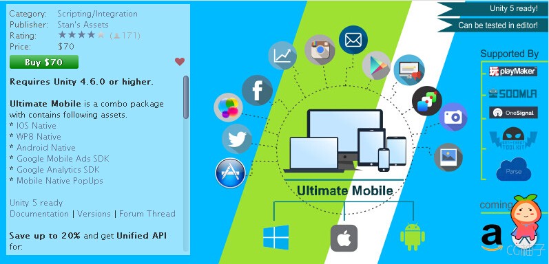 Ultimate Mobile 4.5 unity3d asset U3D插件下载 unity编辑器下载