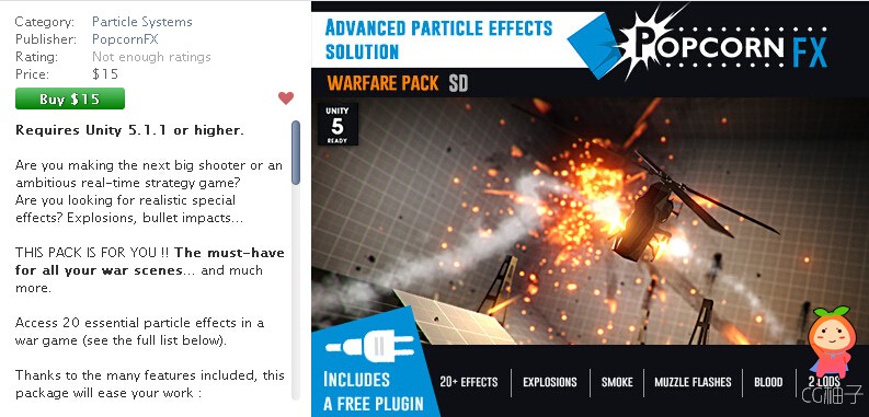 PopcornFX SD Warfare Pack 1.0 unity3d asset unity3d下载 unity官网