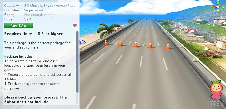 Island Highway Race 2.0 unity3d asset U3D模型下载 unity3d下载