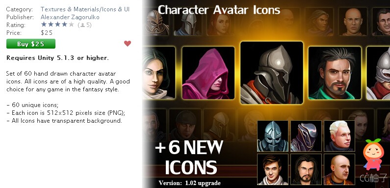Character Avatar Icons 1.01 unity3d asset unity插件下载，unity编辑器