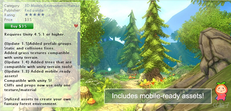 Hand Painted Forest Pack 1.5 unity3d asset U3D模型下载 unity3d插件下载