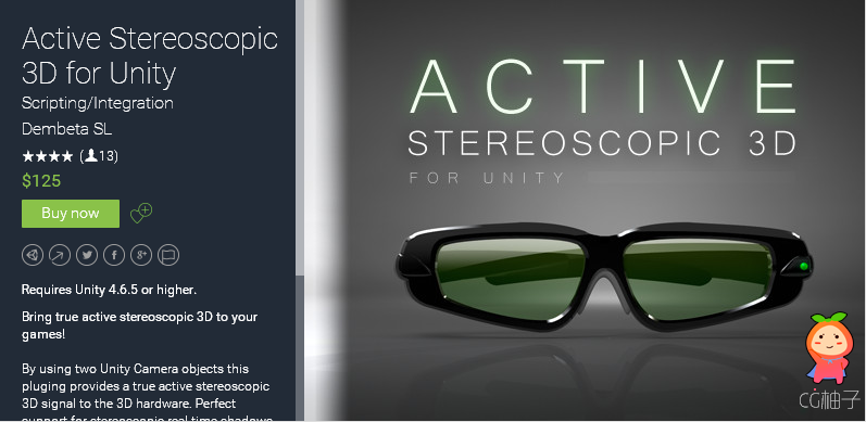 Active Stereoscopic 3D for Unity 3.1 unity3d asset U3D插件下载 unity官网
