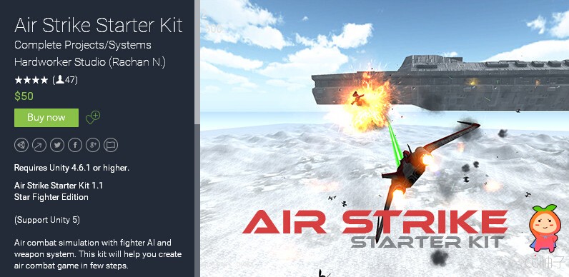 Air Strike Starter Kit 1.1 unity3d asset unity3d插件下载 unity官网资源