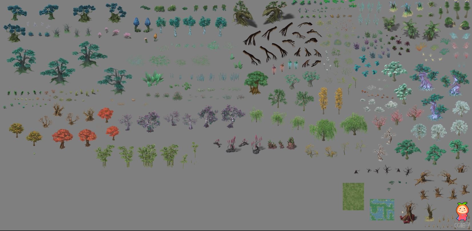 2D植物，树木资源