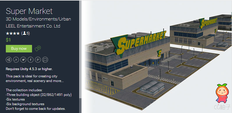 Requires Unity 4.5.3 or higher. This pack is ideal for creating city environment, real scenery and m ...