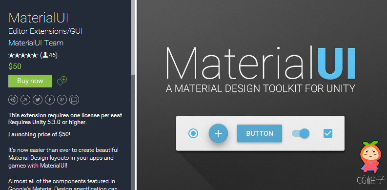 MaterialUI 1.1.4 unity3d asset unity编辑器下载 unitypackage下载