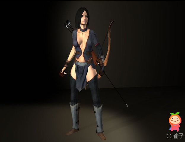 Female Archer Animated Character 1 unity3d asset U3D模型下载 unity3d插件