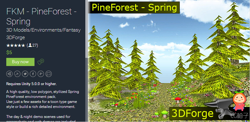 FKM - PineForest - Spring 1.2 unity3d asset U3D模型下载