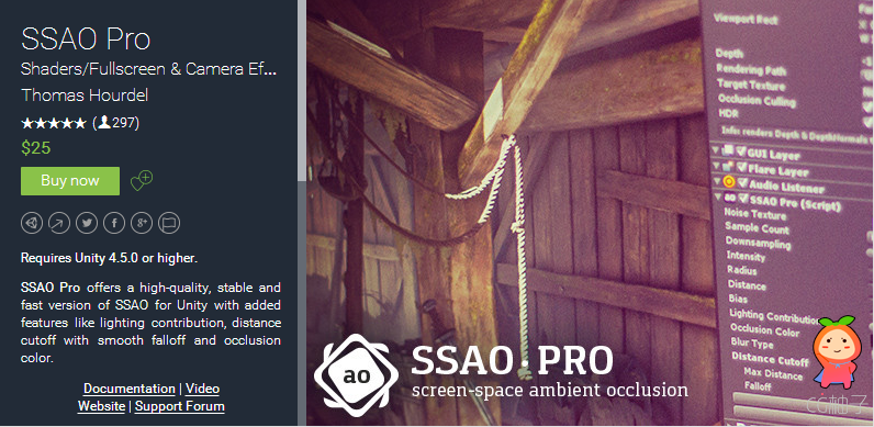 SSAO Pro 2.0 unity3d asset unity3d下载 ios开发 手机游戏开发