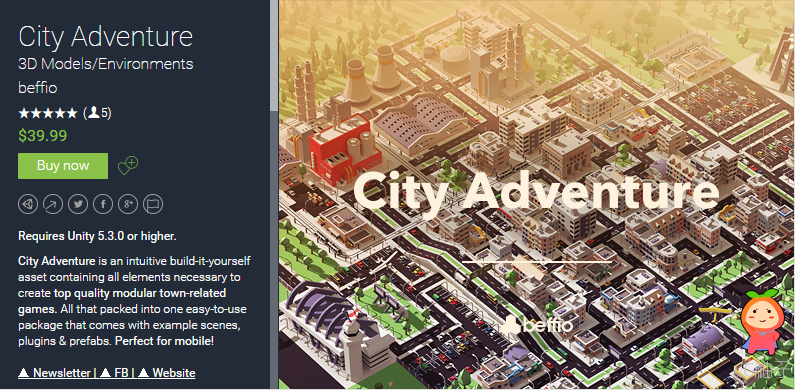 City Adventure 1.0 unity3d asset U3D模型下载 unity3d插件下载