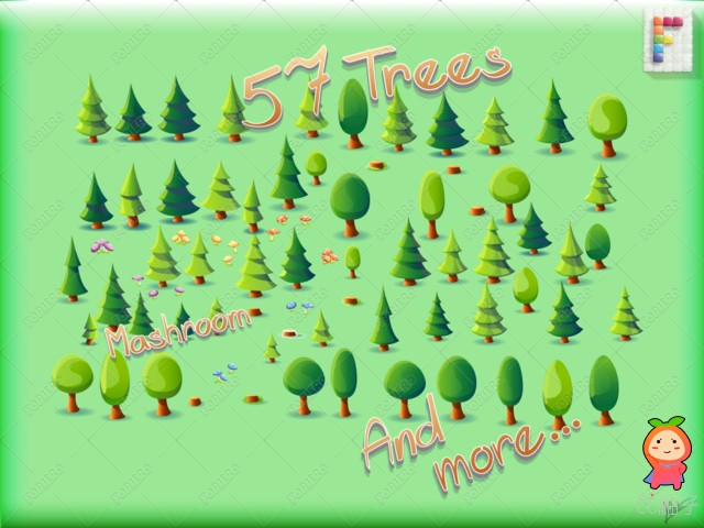 Trees 2D Vol. 2 1.0 unity3d asset unity3d论坛资源