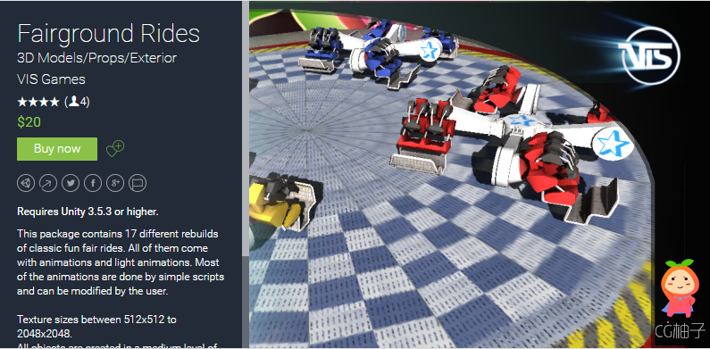 Fairground Rides 1.0 unity3d asset U3D模型下载 unity3d下载