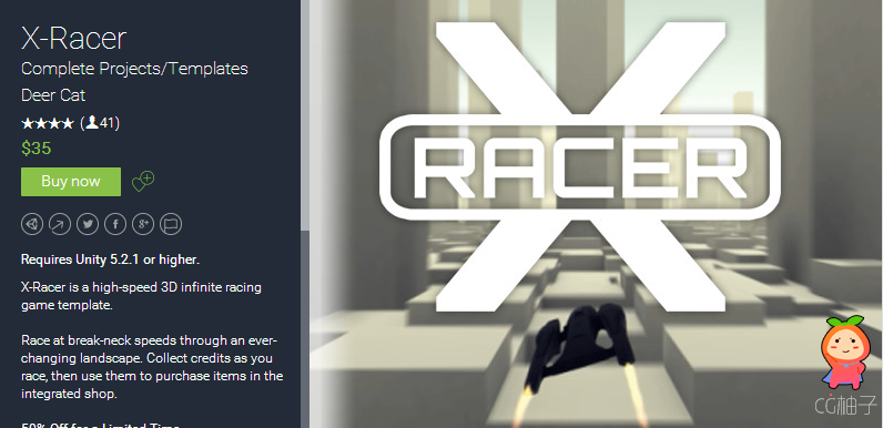 Requires Unity 5.2.1 or higher. X-Racer is a high-speed 3D infinite racing game template.  Race at b ...