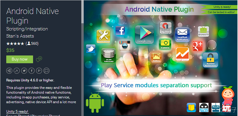 Requires Unity 4.6.0 or higher. This plugin provides the easy and flexible functionality of Android  ...