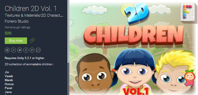 Children 2D Vol. 1 1.0 unity3d asset U3D插件下载，unity3d论坛资源