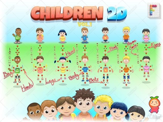 Children 2D Vol. 1 1.0 unity3d asset U3D插件下载，unity3d论坛资源