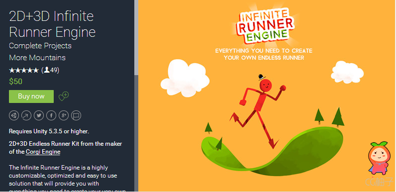Requires Unity 5.3.5 or higher. 2D+3D Endless Runner Kit from the maker of the Corgi Engine   The In ...