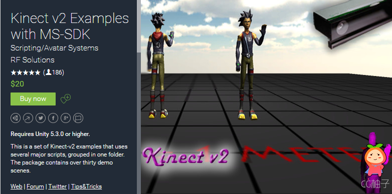 Kinect v2 Examples with MS-SDK 2.10.1 unity3d asset Unity3d下载
