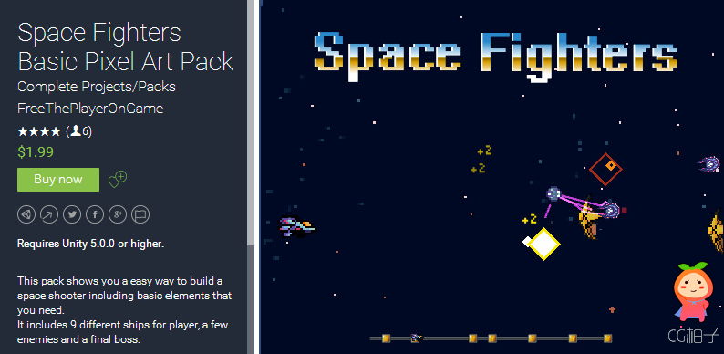 Requires Unity 5.0.0 or higher.  This pack shows you a easy way to build a space shooter including b ...