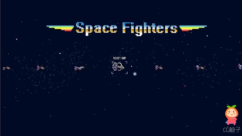 Space Fighters Basic Pixel Art Pack 1.0 unity3d asset Unity3d shader下载 U3D插件