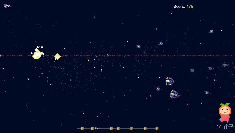 Space Fighters Basic Pixel Art Pack 1.0 unity3d asset Unity3d shader下载 U3D插件
