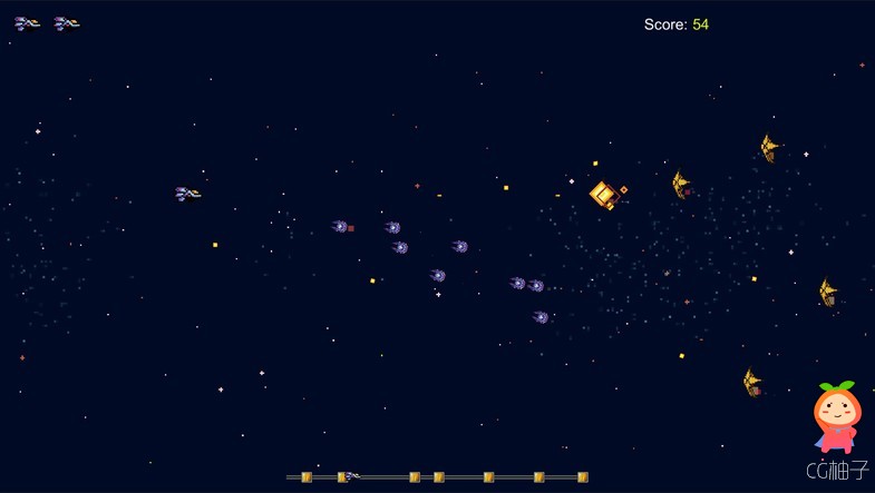Space Fighters Basic Pixel Art Pack 1.0 unity3d asset Unity3d shader下载 U3D插件