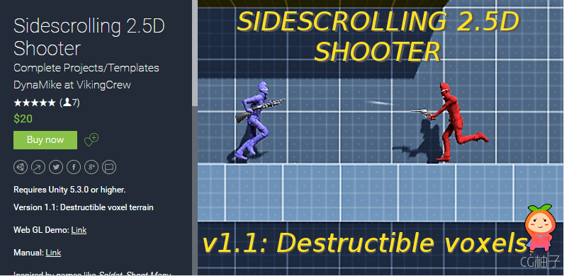 Sidescrolling 2.5D Shooter 1.1 unity3d asset Unity3d插件下载 Unity3d官网