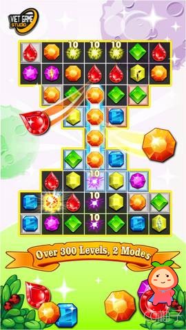 Jewels Star Match 3 Full 298 Levels 1.0 unity3d asset U3D插件下载 Unity3d