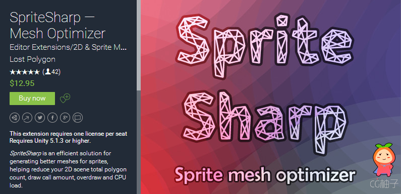 This extension requires one license per seat Requires Unity 5.1.3 or higher. SpriteSharp is an effic ...