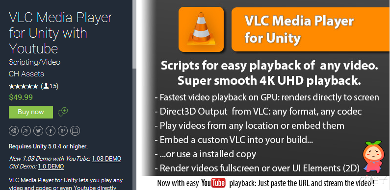Requires Unity 5.0.4 or higher. New 1.03 Demo with YouTube: 1.03 DEMO  Old Demo: 1.0 DEMO VLC Media  ...