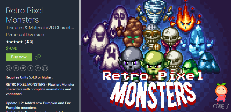 Requires Unity 5.4.0 or higher. RETRO PIXEL MONSTERS - Pixel art Monster characters with complete an ...