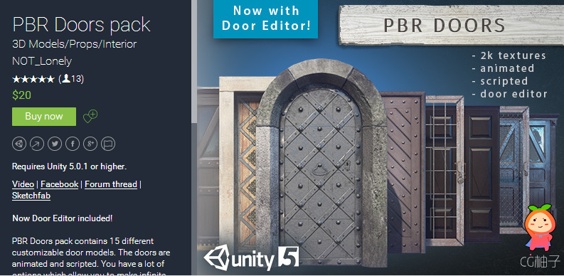 Requires Unity 5.0.1 or higher. Video | Facebook | Forum thread | Sketchfab   Now Door Editor includ ...