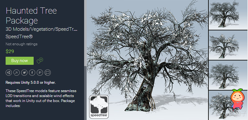 Requires Unity 5.0.0 or higher. These SpeedTree models feature seamless LOD transitions and scalable ...