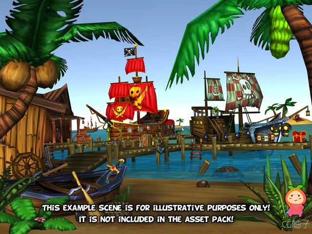 Cartoon Pirate Pack - Vol 1 1.0 unity3d asset U3D插件模型下载 Unity3d