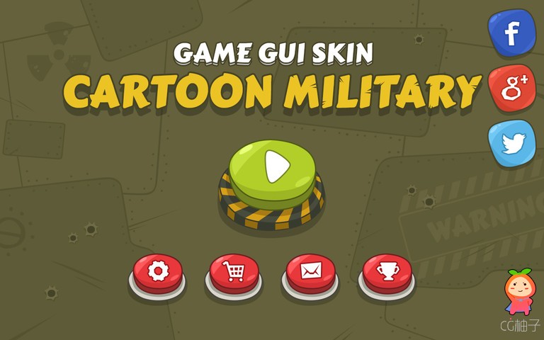 GUI Kit Cartoon Military 1.1 unity3d asset U3D官网插件 unity3d shader下载