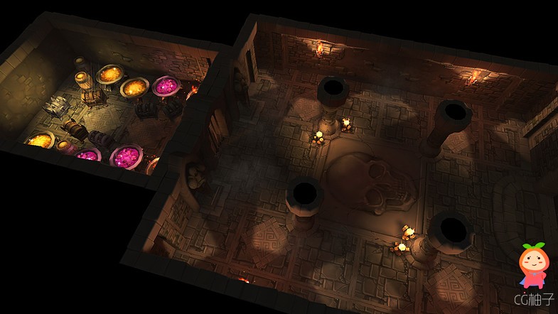 Modular Dungeon Mobile Tileset 1.0 unity3d asset U3D插件模型下载