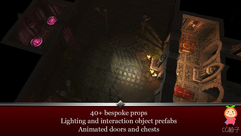 Modular Dungeon Mobile Tileset 1.0 unity3d asset U3D插件模型下载