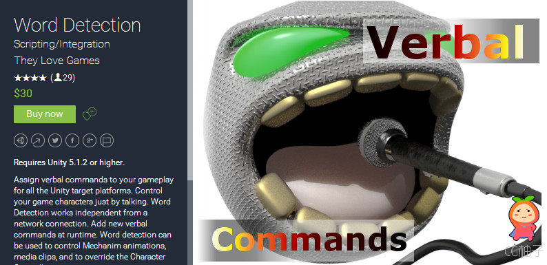 Requires Unity 5.1.2 or higher. Assign verbal commands to your gameplay for all the Unity target pla ...