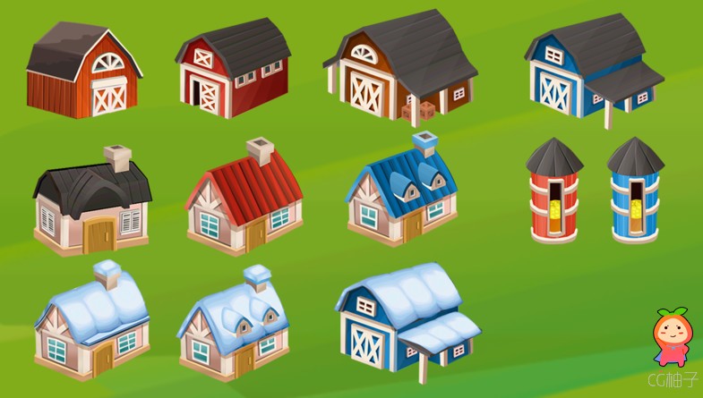 Cartoon Farm Buildings 1.3 unity3d asset Unity3d论坛资源 unity3d编辑器