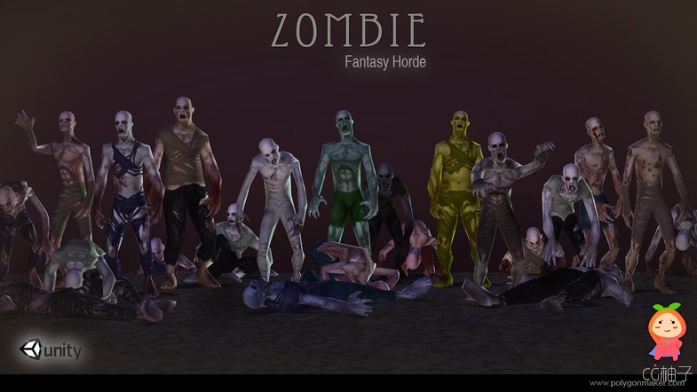 Animated Zombie Pack 1.2 unity3d asset U3D插件模型 Unity3d官网资源