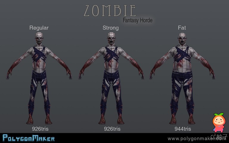 Animated Zombie Pack 1.2 unity3d asset U3D插件模型 Unity3d官网资源