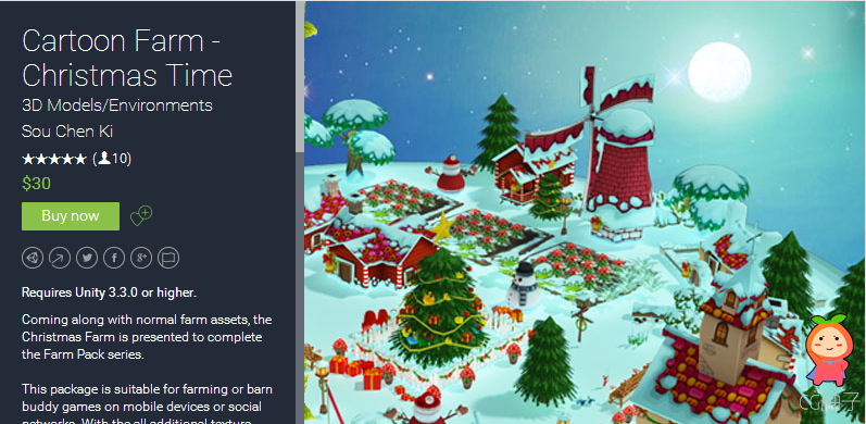 Cartoon Farm - Christmas Time 1.2 unity3d asset U3D插件模型 unity3d下载