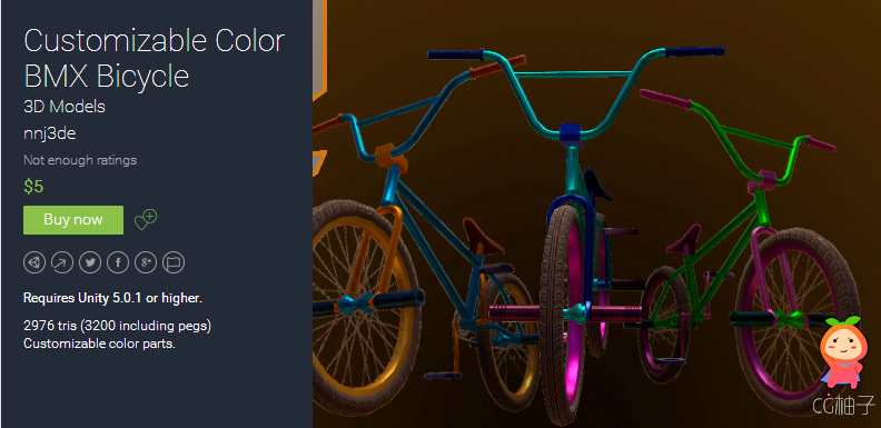 Requires Unity 5.0.1 or higher. 2976 tris (3200 including pegs) Customizable color parts.