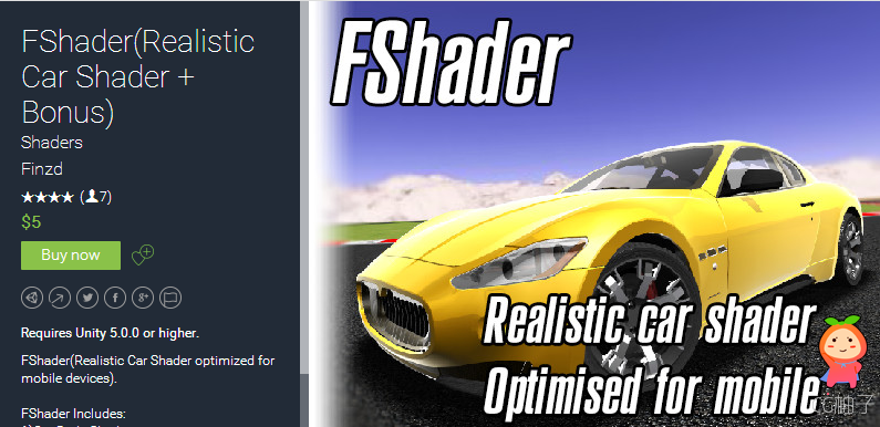 FShader(Realistic Car Shader + Bonus) 1.1 unity3d asset Unity3d下载 unity论坛资源